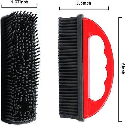 Rubber Pet Hair Removal Brush Lint & Cat Dog Hair Remover Brush Pet Silicone Lint and Debris Remover for Cleaning, Grooming, Home,Black