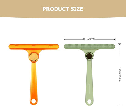 2 Pcs Dog Cat Hair Remover Tool Professional Carpet Fur Removal Tool Brush for Carpet, Car Mat, Clothes, Couch, Pet Bed, Cat Tree, Furniture(Yellow, Green)