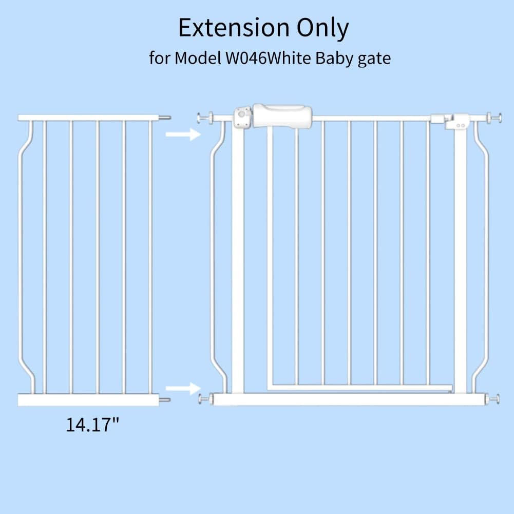 Fairy Baby Extra Wide Baby Gate for Dogs Pressure Monuted Safety Gate for Living Room, Fits 62 Inch to 67 Inch with No Drill Auto Close Dog Gate for Doorways, White