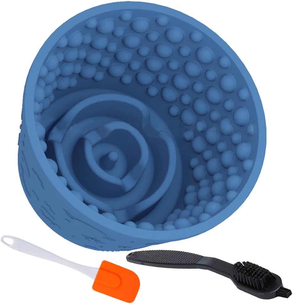 Dog Lick Bowl,Anxiety Relief Non-Slip Silicone Treat Bowl,Durable Anti-Choking Long-Lasting Enrichment Slow Feeder Licking Mat for Small Medium Large Breed,Freezable BPA Free Silicone Dishwasher Safe