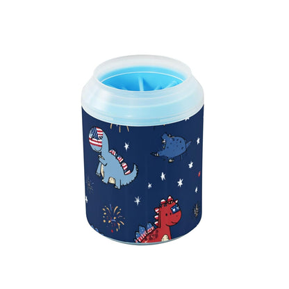 Dog Paw Cleaner Cups for Dogs Pet Foot Washer Paw Scrubber for Medium Small Dogs Cats Cleaning Cup Cute Yellow Fiesta Guitars Cacti and Ethnic Birds
