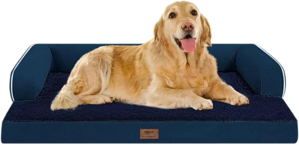 Large Dog Bed Orthopedic Washable - Beds Bolster - Medium XL XLarge Big Dogs - Memory Foam Couch Sofa - Waterproof with Removable Cover