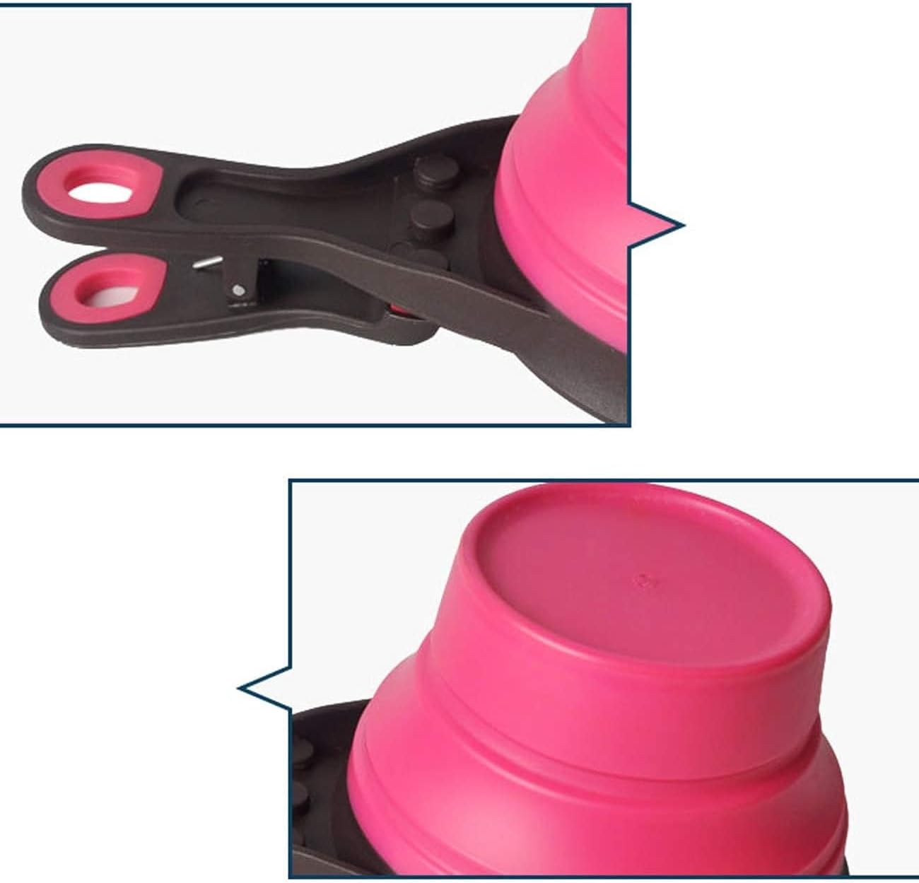 Collapsible Pet Scoop Silicone Measuring Cups Set Sealing Clip 3 in 1 Multi-Function Scoop Bowls Bag Clip for Dog Cat Food Water