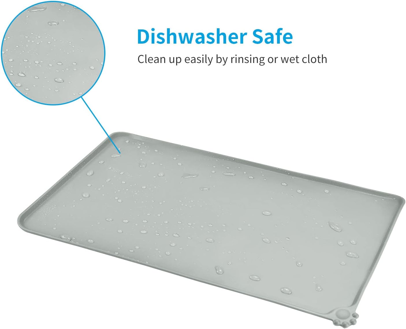 AUDWUD Silicone Waterproof Pet Feeding Mats,Anti Slip Bowl Pad,Dog Mat for Food and Water