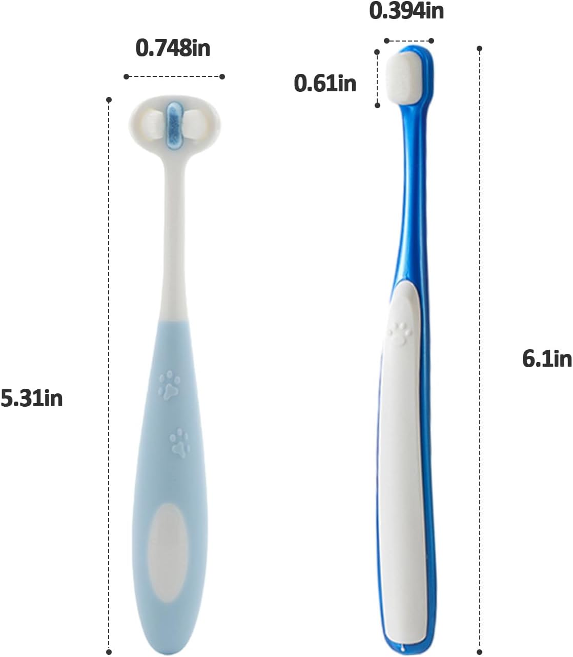 A Dog Toothbrush Set that Makes Brushing Easy | Finger Brush & Long-Handle Brush for Dogs & Cats | Soft Silicone Bristles | Pet Dental Care