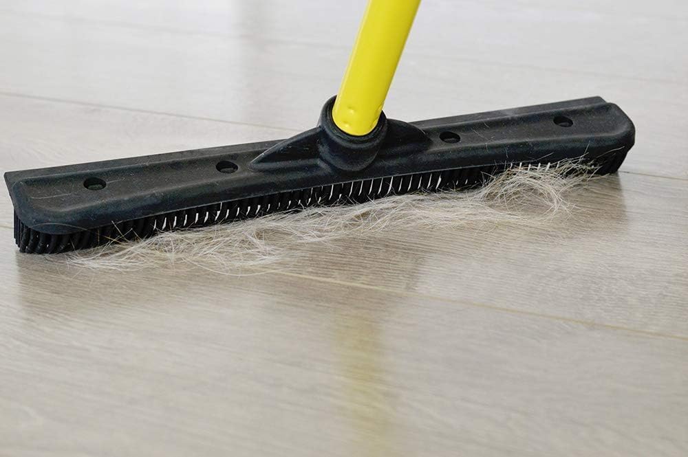 FURemover Pet Hair Removal Rubber Broom, 58" Telescopic Handle