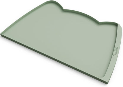 OHMO - Cat Food Mat, Silicone Pet Feeding Mat for Floor Non-Skid Waterproof Dog Water Bowl Tray, Easy to Clean Pet Placemat (Erythrinus, 18 * 9.8'')