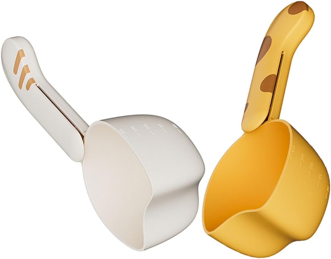 SHOWERORO 2pcs Rice Scoop Sealing Clip for Spoon Dog and Cat Food Multi-use Measuring Tool