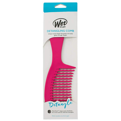Wet Brush Detangling Comb, Black - Wide Tooth Hair Detangler with WaveTooth Design That Gently and Glides Through Tangles - Brush Throough Conditioner and Hair Masks - Gentle On Scalp and Pain-Free
