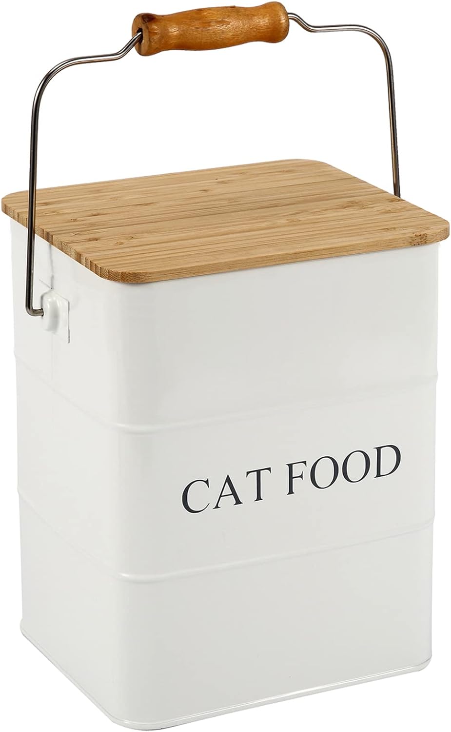 Dog Food storage container Dog Treats Jar,5~6 lb Metal food treats tin for Dog, pet snacks Canisters with wooden lid/handle/sevice scoop-Green