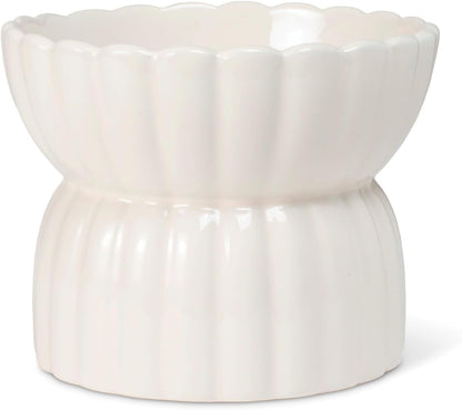 Fringe Studio Matte Speckled Green Medium Raised Stoneware Feeder W/Stainless Steel Insert (7" Diameter x 5.5" H, 26 fl.oz.), PetShop Collection (453MD001)