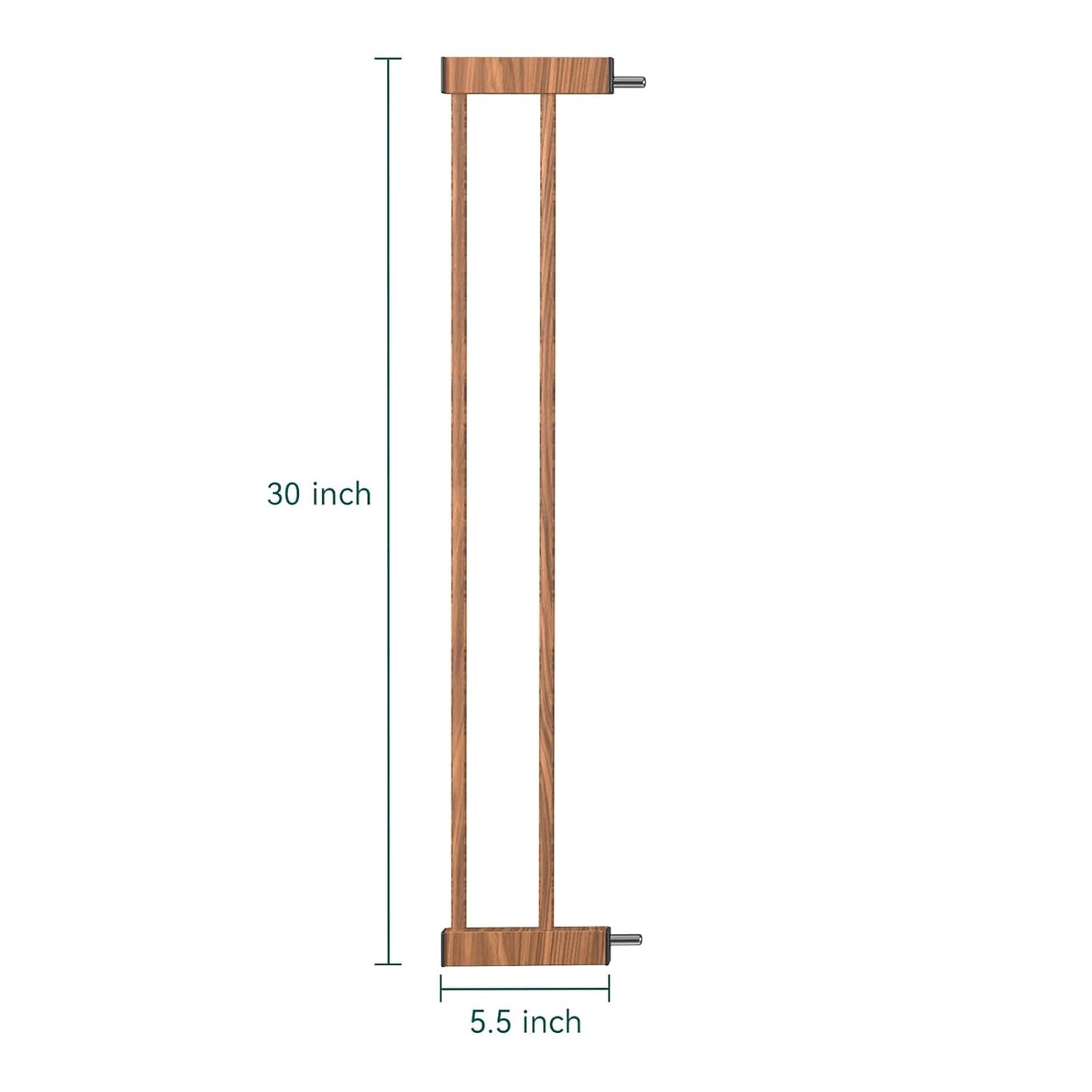 BABELIO Baby Metal Gate Extension with Wood Pattern, 5.5'' Extra Wide Pet Gate for Stairs & Doorways, Pressure Mounted Baby Gate Dog Gate, No Tools Required, 30'' Tall