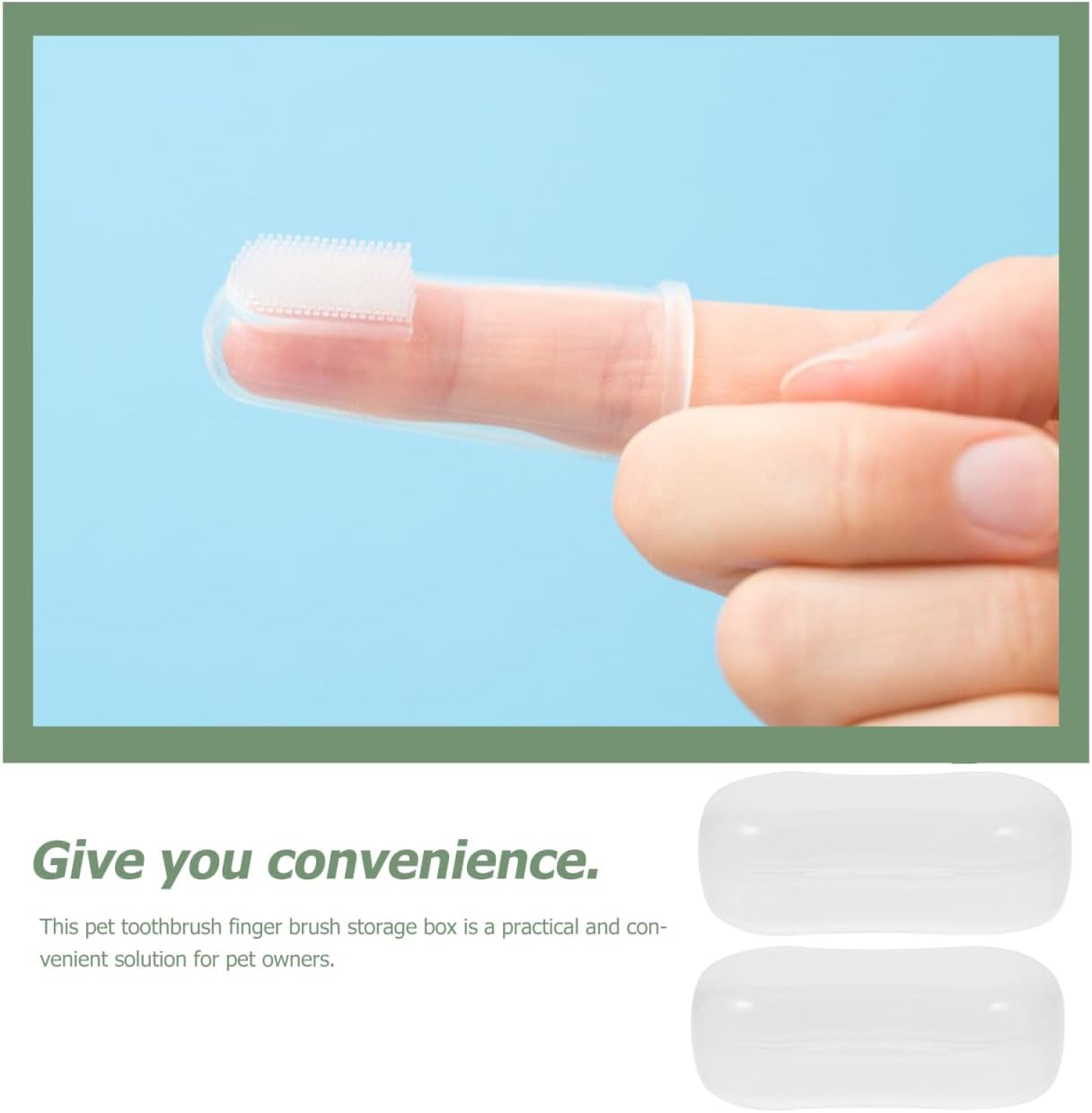 Hemobllo 20-Pack Dog Finger Toothbrush Storage Box Portable Transparent Travel Case for Puppy and Pet Oral Care Compact Dustproof Organizer 2.75X1.33X1.10In