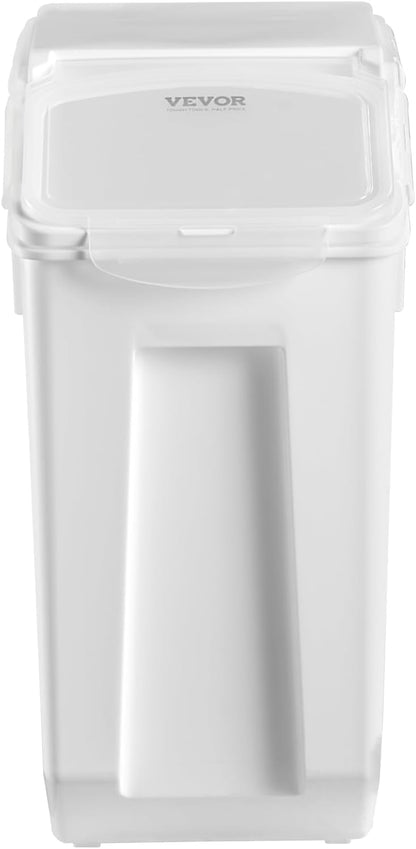 VEVOR Rice Storage Container, 4.5Gallon/20L Capacity Large Dog Food Dispenser Bin, Kitchen Ingredient Grain Cereal Flour Bin, Pet food Containers with Wheels, Measuring Cup, Airtight Lid, 1 Pack
