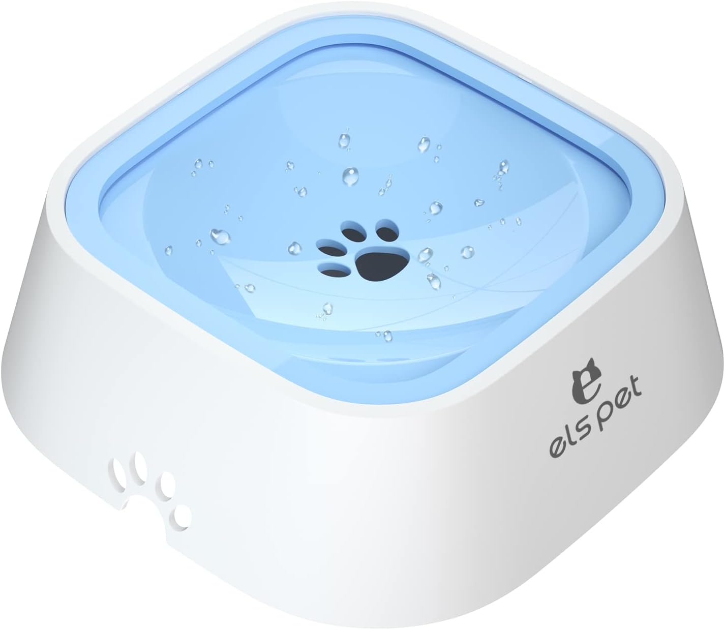 ELS PET Travel Bowl, No Spill, No Drip Slow Water Feeder/Dispenser for Dogs, Cats, 35oz/1L, Splash Proof Travel Bowl for Crate and Car, Keeps Floor & Beard Dry, Dishwasher Safe (Grey)