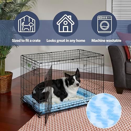MidWest Homes for Pets QuietTime Dog Bed - White Fleece Bolster, Ultra-Soft and Machine Washable, Fits 24-Inch Crates and Carriers, for Small Breed Dogs