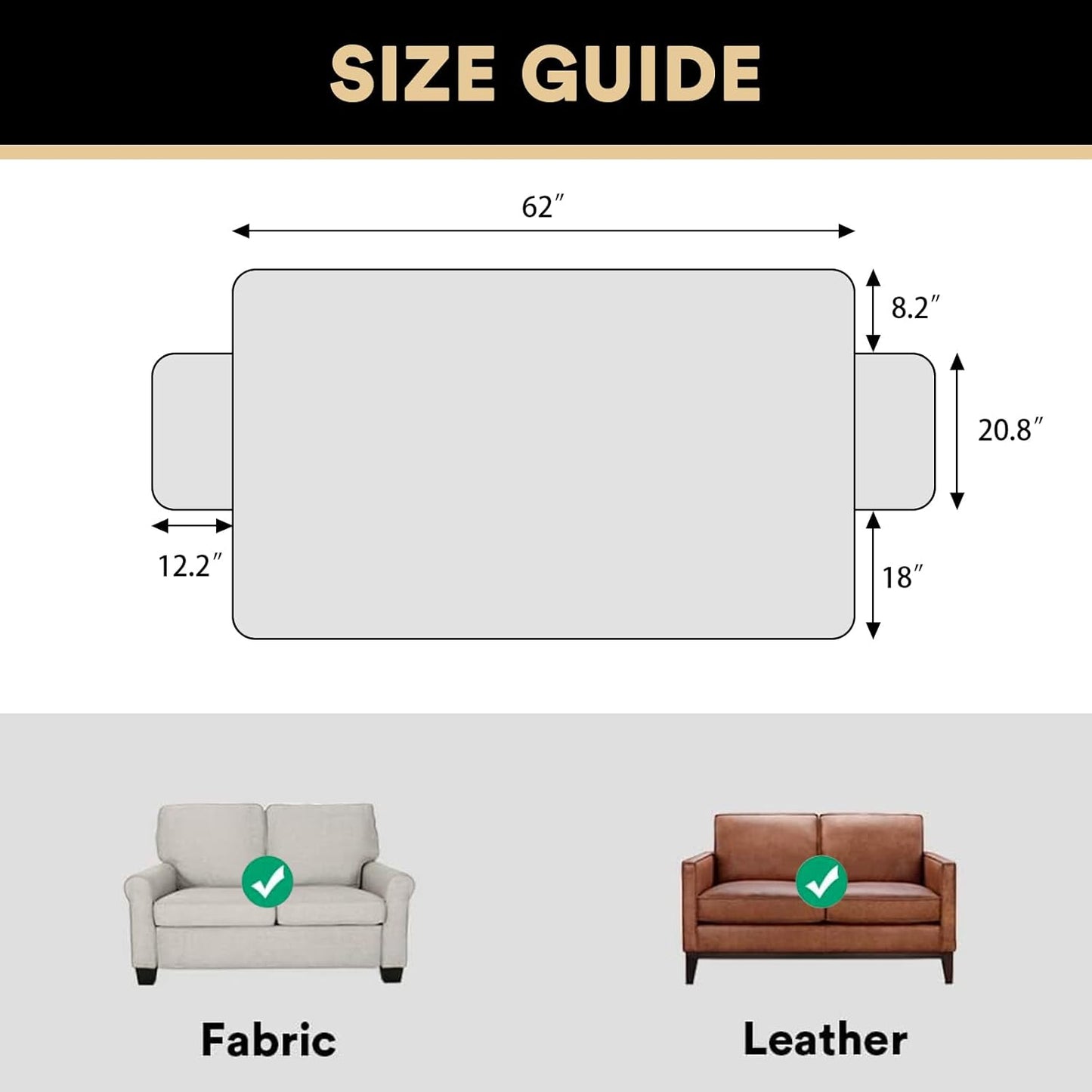 PrinceDeco 100% Waterproof Couch Cover for 3 Cushion Couch Sofa Pet Friendly Non-Slip Couch Cover for Dogs Washable Water Resistant Furniture Protector with Elastic Straps(Sofa 68", French Oak)