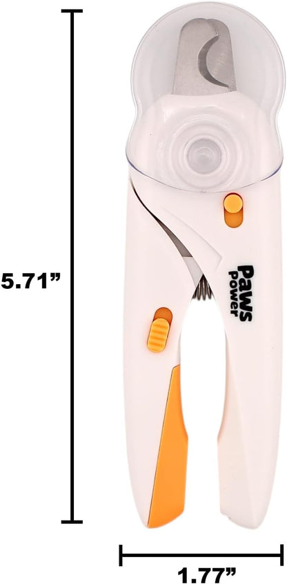 Cat Nail Clipper & Small Dog Nail Clippers with LED Light - Illuminates Nails & Bloodline for Safe, Easy Trimming - Extra Sharp, Avoid Over-Cutting - Essential Cat Supplies, White