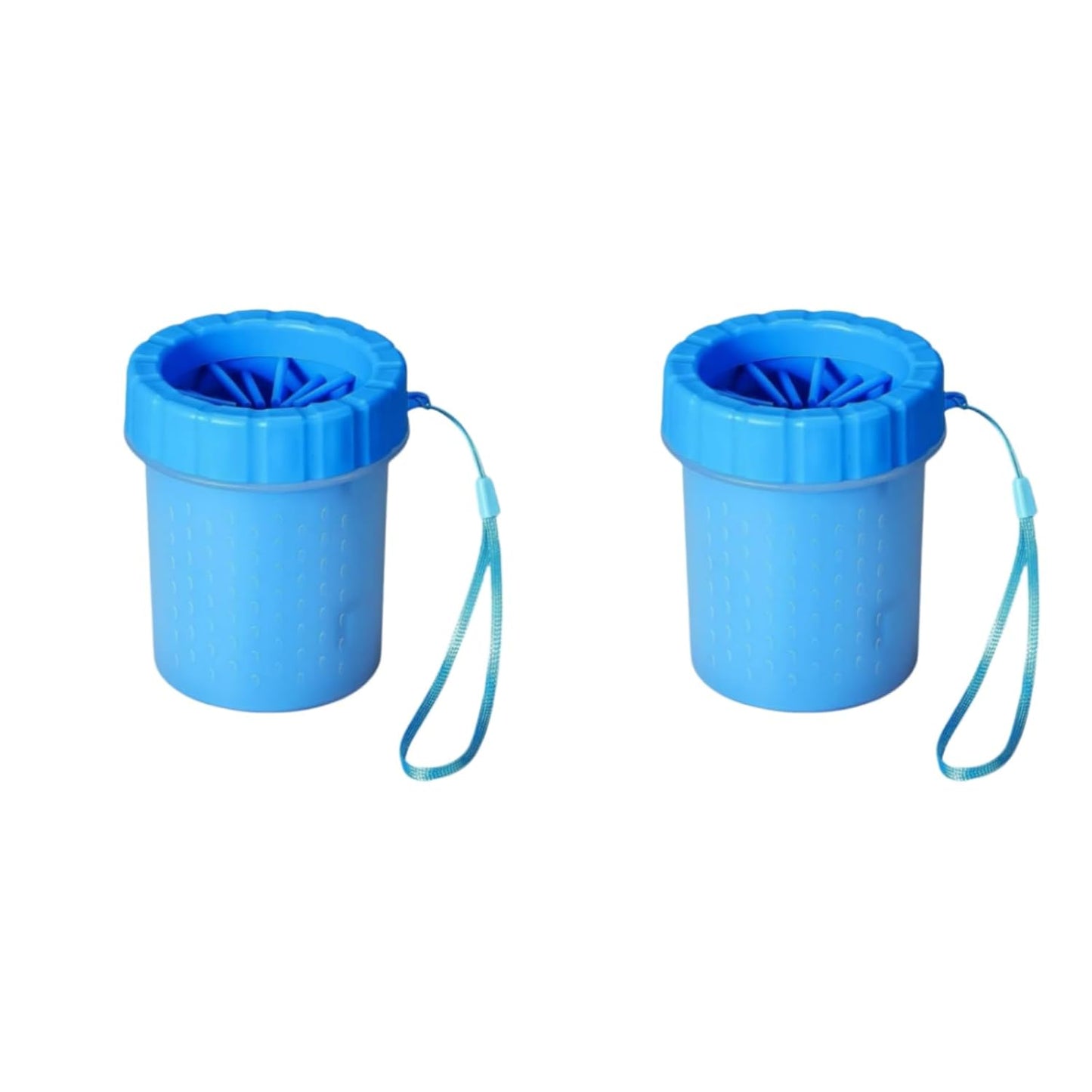 Portable dog claw cleaner, portable pet silicone cleaning cup, gift for pet lovers -2-piece (blue)