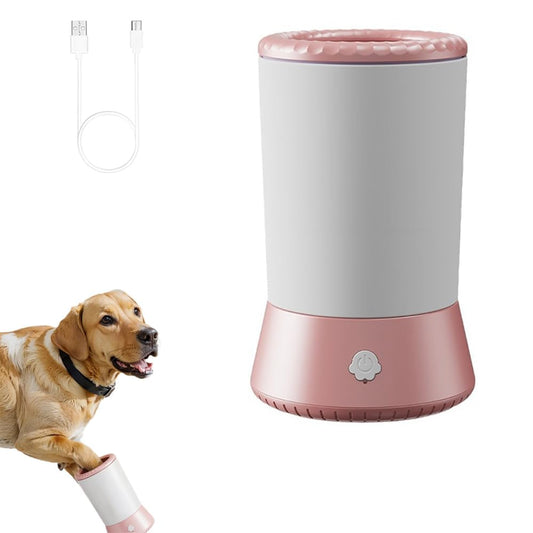 Pet Foot Washing Cup Rechargeable Automatic Dog Paw Cleaner Suitable for Paw Cleaning of Dogs, Cats and Rabbits.Pet Foot Cleaner for Small Medium Large Breed (PINK)