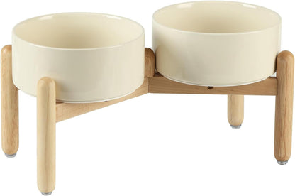 Havniva 8.3inch Ceramic Raised Dog Bowl with Stand, Elevated Dog Bowls for Large Breed Dog Food and Water Bowl Non-Slip Dog Dish Large Capacity Feeding Pet Water Bowl