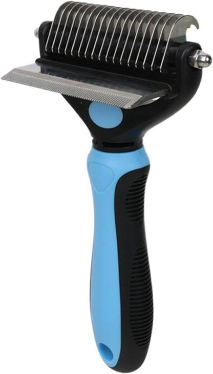 Pet Undercoat Rake, Non-Slip Handle, 17.3x10x4.3cm, Pet Grooming Tool, Dog Dematting Comb, Safety Tips Design, for Thick Coat, Puppy and Kitten Grooming