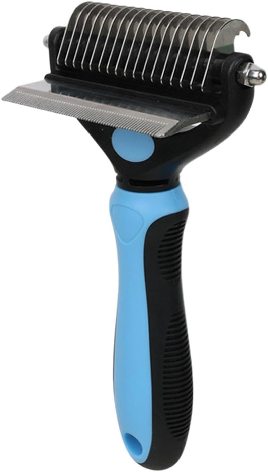 Pet Undercoat Rake, Non-Slip Handle, 17.3x10x4.3cm, Pet Grooming Tool, Dog Dematting Comb, Safety Tips Design, for Thick Coat, Puppy and Kitten Grooming
