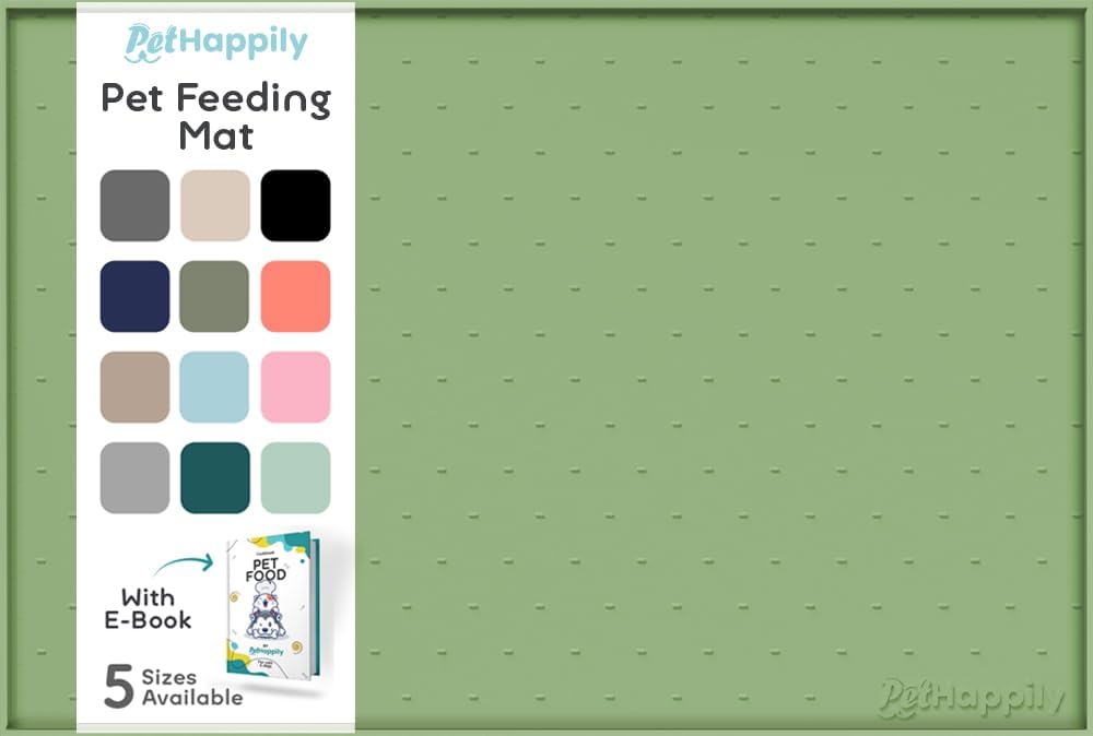 Dog Food Mat - Raised Edges Dogs Mat for Food and Water Prevent Spill, Waterproof Cat Food Mats Protect Floors, Easy Clean Dog Bowl Mats for Food and Water, Silicone Pet Feeding Placemats
