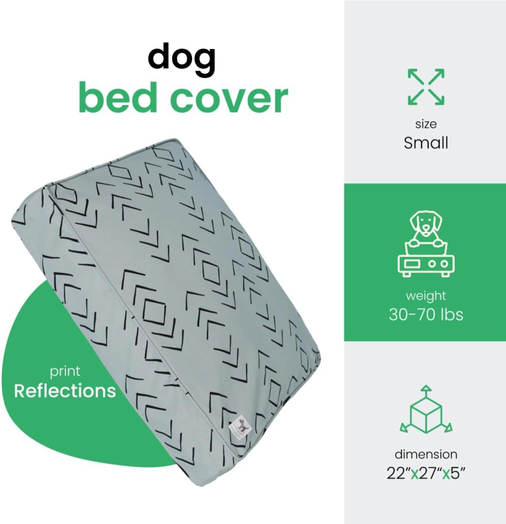 Molly Mutt Medium to Large Dog Bed Cover- Forever Young Print - Measures 27”X36”X5’’ - 100% Cotton - Durable - Breathable - Sustainable - Machine Washable Dog Bed Cover (Dd82b)