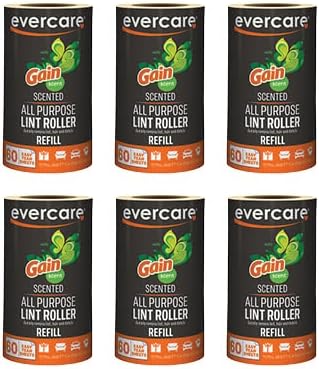 Evercare Gain Scented All-Purpose Lint Roller Brushes with 50 Sheets, Pack of 3 Manual Refillable Lint Rollers with Gain Scent (150 Sheets Total)