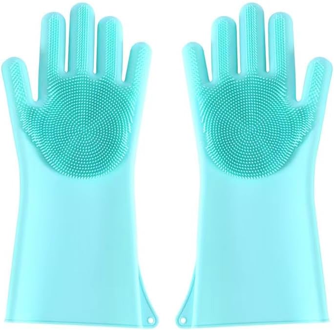 PnzongeMulti use silicone gloves for dogs, showers,pets cats hair removal, anti scratch massage products thickened set of 2