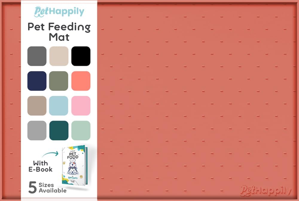 Dog Food Mat - Raised Edges Dogs Mat for Food and Water Prevent Spill, Waterproof Cat Food Mats Protect Floors, Easy Clean Dog Bowl Mats for Food and Water, Silicone Pet Feeding Placemats