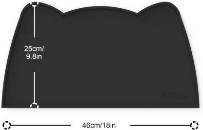OHMO - Cat Food Mat, Silicone Pet Feeding Mat for Floor Non-Skid Waterproof Dog Water Bowl Tray, Easy to Clean Pet Placemat (Erythrinus, 18 * 9.8'')
