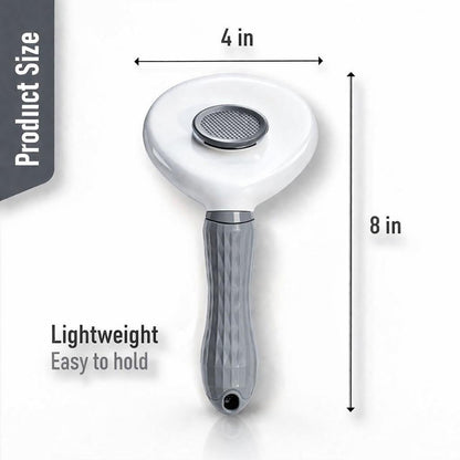 Self Cleaning Slicker Brush for Dogs & Cats – Deshedding Grooming Tool with One Click Hair Removal – Gentle for Sensitive Skin