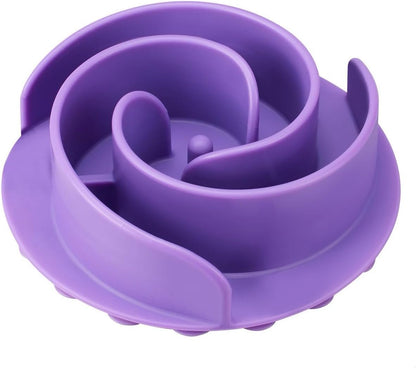 Slow Feeder Dog Bowls Insert, Bestalk Soft Silicone Slow Eating Feeder Insert with Suction Cups for Small, Medium and Large Dogs, Fit into Basic and Elevated Dog Bowls, Dark Blue