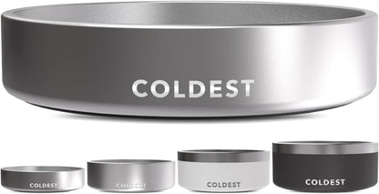 Coldest Dog Bowl - Anti Rust Metal, Non Slip, 3 Layers Insulated Stainless Steel Dog Bowls - Spill Proof & Heavy Duty - Water Bowl for Dogs, Cats & Pets, Dish Washer Safe (21 oz, Stealth Black)