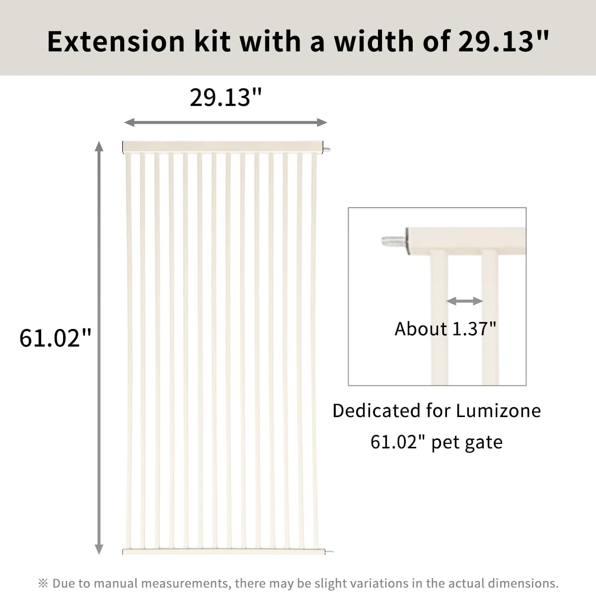 Lumizone Extra Tall Cat Gate 61.02" High Pressure Mounted Extra Wide 30.12"-34.05" (17Sizes) 1.37" Gap No Drilling Auto-Close Tall Pet Gate for Dogs (Black, 30.12"-34.05" W)