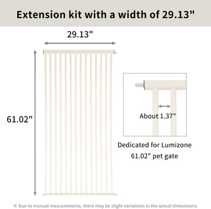 Lumizone Extra Tall Cat Gate 61.02" High Pressure Mounted Extra Wide 30.12"-34.05" (17Sizes) 1.37" Gap No Drilling Auto-Close Tall Pet Gate for Dogs (Black, 30.12"-34.05" W)