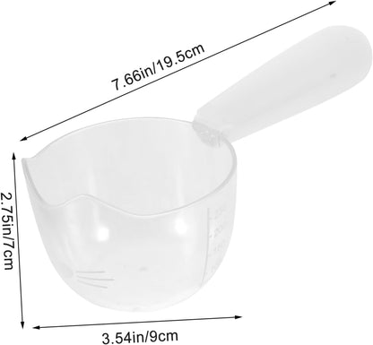 Pet Food Holder Spoon Portable Dog Food Scoop with Clip Compact Design for Convenient Feeding of Dogs Cats Stylish White with Measurement Scale