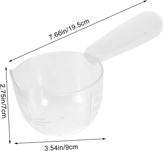 Pet Food Holder Spoon Portable Dog Food Scoop with Clip Compact Design for Convenient Feeding of Dogs Cats Stylish White with Measurement Scale