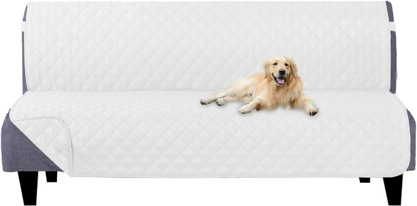 U-NICE HOME Reversible Sofa Cover Washable Couch Cover for Dogs Friendly with Elastic Straps Water Repellent Furniture Protector for 3 Cushion Couch (Sofa, Coffee/Beige) - Colors B