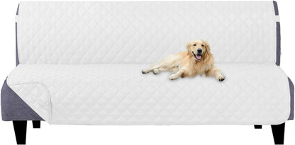 U-NICE HOME Reversible Sofa Cover Washable Couch Cover for Dogs Friendly with Elastic Straps Water Repellent Furniture Protector for 3 Cushion Couch (Sofa, Coffee/Beige) - Colors B