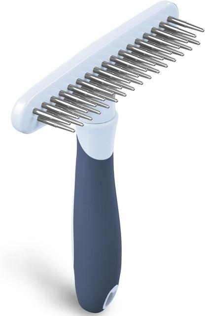 DOGI Deshedding Brush Comb - Undercoat Rake for Dogs, Cats, Short, Long Hair Coats - Double Row Stainless Steel Pins - Reduce Shedding by 90% (Green)