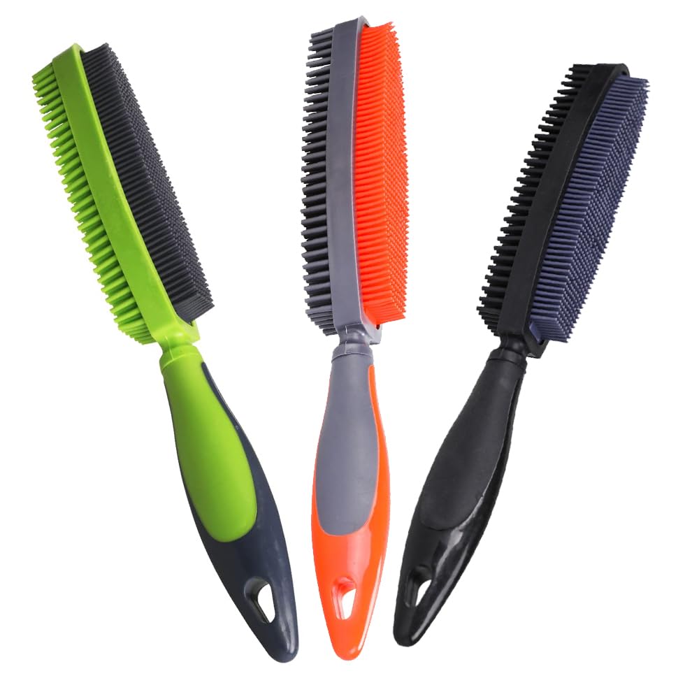 Rubber Pet Hair Removal Brush for Couch Clothes Dog Cat Pet Hair Carpet, Also Used as Dog Cat Bath Brush with Massage Effect