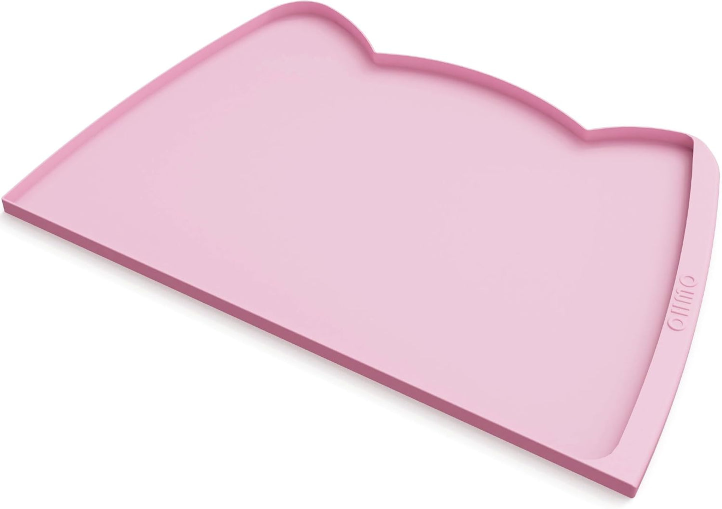 OHMO - Cat Food Mat, Silicone Pet Feeding Mat for Floor Non-Skid Waterproof Dog Water Bowl Tray, Easy to Clean Pet Placemat (Erythrinus, 18 * 9.8'')