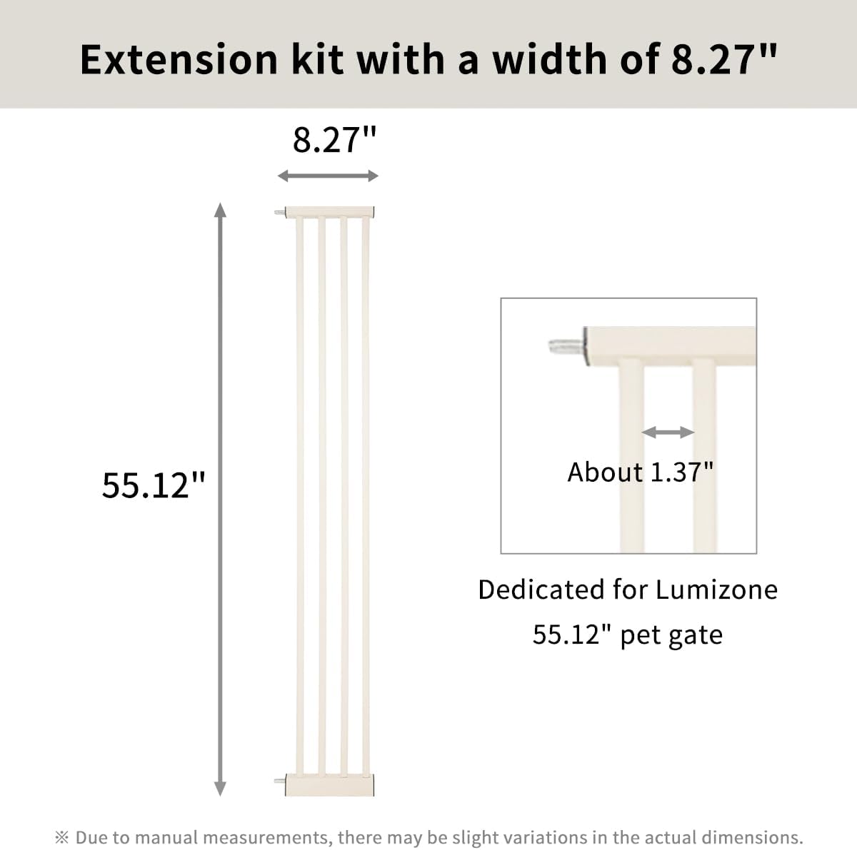 Lumizone Extra Tall Cat Gate 61.02" High Pressure Mounted Extra Wide 30.12"-34.05" (17Sizes) 1.37" Gap No Drilling Auto-Close Tall Pet Gate for Dogs (Black, 30.12"-34.05" W)