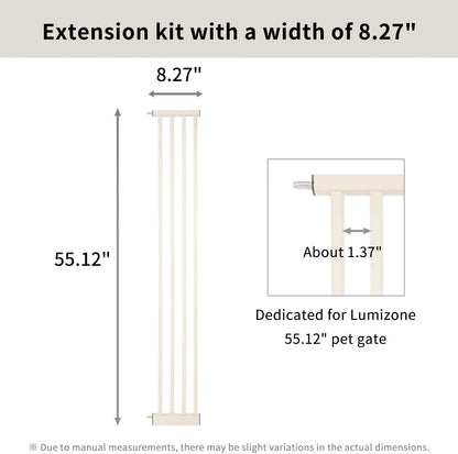 Lumizone Extra Tall Cat Gate 61.02" High Pressure Mounted Extra Wide 30.12"-34.05" (17Sizes) 1.37" Gap No Drilling Auto-Close Tall Pet Gate for Dogs (Black, 30.12"-34.05" W)