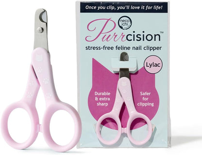 Necoichi Purrcision Feline Nail Clipper | Lever Principle Cat Nail Clipper | Butter-Smooth Cuts | Made in Japan, Seki Swordsmith Craftsman | Stainless Steel Cat Claw Trimmer for Indoor Cats (White)