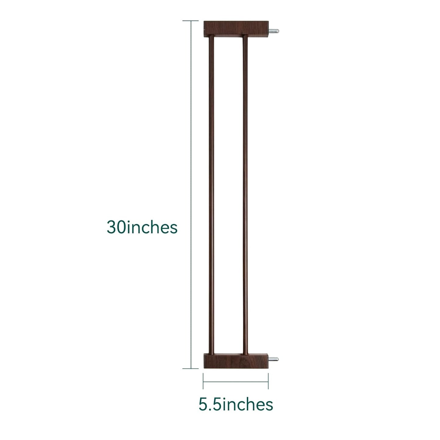 BABELIO Baby Metal Gate Extension with Wood Pattern, 5.5'' Extra Wide Pet Gate for Stairs & Doorways, Pressure Mounted Baby Gate Dog Gate, No Tools Required, 30'' Tall