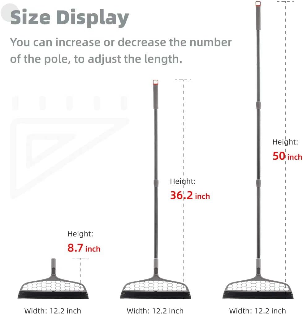 Upgraded Magic Broom, 4 in 1 Sweeper Pet Hair Remover with a Mini Squeegee, Easily Cleans The Floor Surface & Remove Dirt and Hair, for Kitchen Bathroom Cleaning Tools